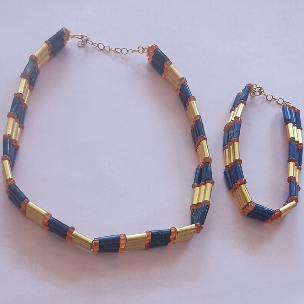 Metropolitan Museum Of Art ( MMA) Ancient Sumarian Replica Chocker And Bracelet.